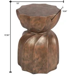 LuxenHome Weathered Copper Cement Indoor Outdoor Hourglass Side Table 13 LuxenHome Weathered Copper Cement Indoor Outdoor Hourglass Side Table -Garden GUEST 1fe45ac9 8f12 46c7 900d 894b1983cf13