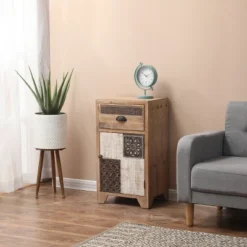 LuxenHome Wood Farmhouse 1-Drawer 1-Door Side Table With Storage. 17 LuxenHome Wood Farmhouse 1-Drawer 1-Door Side Table With Storage. -Garden GUEST 20e1f433 d1fe 48fc 87d6 6870a727589f