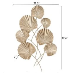 LuxenHome Gold Palm Leaf Metal Ornamental Wall Decor Wall Art -Garden GUEST 2182b840 849a 43a5 8ed2 72414807d801