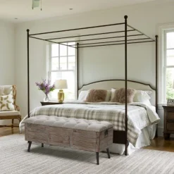 LuxenHome 47.2-Inch Wide Upholstered Wood Storage Bench. 16 LuxenHome 47.2-Inch Wide Upholstered Wood Storage Bench. -Garden GUEST 22bc7f98 ab51 48e8 aa37 f07a8627a005