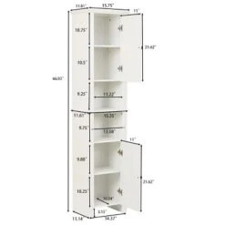 LuxenHome White MDF Wood 67-Inch Tall Tower Bathroom Linen Cabinet -Garden GUEST 240b09c2 e8fa 4bed ae1a 9371cac00d6f