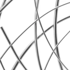 LuxenHome Silver Metal Abstract Swirl Round Wall Art Decor -Garden GUEST 259ee7cb 10a9 45c2 bb98 e993cfded9ed