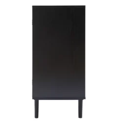 LuxenHome Black And Brown Wood 2-Door Storage Cabinet. -Garden GUEST 25d93d6e dcd8 449f 9cef 0ee1dfe9a3d9