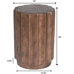 LuxenHome Weathered Copper Cement Indoor Outdoor Round Side Table 13 LuxenHome Weathered Copper Cement Indoor Outdoor Round Side Table -Garden GUEST 27159c09 5971 42df b023 2bcf18236644