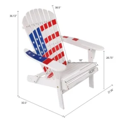LuxenHome Adirondack USA Flag Patriotic Outdoor Wood Chair White 13 LuxenHome Adirondack USA Flag Patriotic Outdoor Wood Chair White -Garden GUEST 27189bf9 f760 467f a958 dc42b90f9f5e