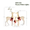 LuxenHome Lighted White & Gold Glitter Deer Family Set, Indoor/Outdoor Christmas Decoration White, Gold, Red, Green 1 LuxenHome Lighted White & Gold Glitter Deer Family Set, Indoor/Outdoor Christmas Decoration White, Gold, Red, Green -Garden GUEST 2731e659 7798 409e a5e6 dda0d5231e52