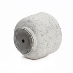 LuxenHome Rustic Planter – White & Gray Round MgO Pot With Drainage Plug -Garden GUEST 27cd8796 a86e 4a47 be45 38f52c1d29fc