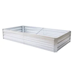 LuxenHome 6Ft X 3Ft Rectangular Galvanized Steel Raised Garden Bed Planter -Garden GUEST 28996eda b64a 47a2 a00e d596276cd10d