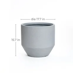 LuxenHome Minimalist Gray Outdoor Planter – Tapered Round MgO Pot With Plug 17 LuxenHome Minimalist Gray Outdoor Planter – Tapered Round MgO Pot With Plug -Garden GUEST 29599967 e1bb 470a a05f 972b24b2551f
