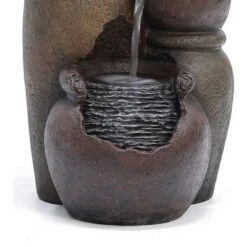 LuxenHome Rustic Brown Resin Pitcher And Urns Birdbath Bowl Outdoor Fountain -Garden GUEST 2a870bbb 442f 488b bbf8 1b1f5005a76a