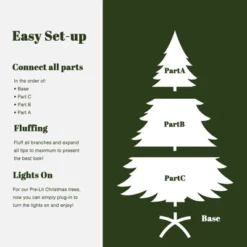 LuxenHome 6.5Ft Pre-Lit Green Cypress Artificial Christmas Tree With Metal Stand 12 LuxenHome 6.5Ft Pre-Lit Green Cypress Artificial Christmas Tree With Metal Stand -Garden GUEST 2a8a2950 b047 47ba bf5a d1ad2a1fd4e2