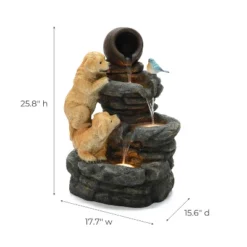 LuxenHome 26” Puppy And Rock Resin Outdoor Water Fountain With LED Lights, Outdoor And Indoor Waterfalls For Patio, Garden Decor Multicolored 18 LuxenHome 26” Puppy And Rock Resin Outdoor Water Fountain With LED Lights, Outdoor And Indoor Waterfalls For Patio, Garden Decor Multicolored -Garden GUEST 2b2ade54 42d1 4140 99e4 734403e21150