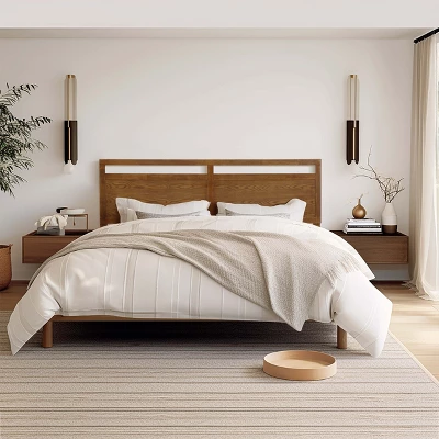 LuxenHome Farmhouse Double Panel Wood Headboard, King Brown 4 LuxenHome Farmhouse Double Panel Wood Headboard, King Brown - Image 2