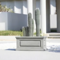 LuxenHome Gray MgO Rectangular Box Flower Pot Planter 15 LuxenHome Gray MgO Rectangular Box Flower Pot Planter -Garden GUEST 2c461475 ab09 47f8 ae73 ae8c2c3277cb
