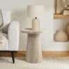 LuxenHome Stone Pattern Manufactured Wood 19.7-Inch Tall Round End And Side Table Beige 1 LuxenHome Stone Pattern Manufactured Wood 19.7-Inch Tall Round End And Side Table Beige -Garden GUEST 2d1e96bb 482f 486a be6c 0b23a0a496bf