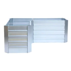 LuxenHome L-Shaped Galvanized Metal Raised Garden Bed -Garden GUEST 2d92f62c aae0 43d6 be51 8c597b24cb7a