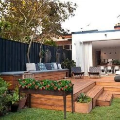 LuxenHome 50" W Brown Metal Rectangular Raised Garden Planter 18 LuxenHome 50" W Brown Metal Rectangular Raised Garden Planter -Garden GUEST 2dbcbda0 394c 41da 870f 899aad276c56