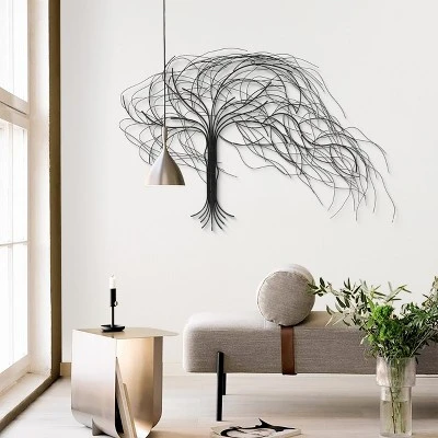 LuxenHome Black Metal Windy Tree Wall Decor 5 LuxenHome Black Metal Windy Tree Wall Decor - Image 3