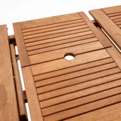 LuxenHome Carmel Solid Wood Extendable Outdoor Dining Table Brown -Garden GUEST 2e76c16d a278 4e1b ba6b 058c695efc05