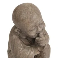 LuxenHome 15" Weathered Brown MgO Quiet Little Buddha Monk Garden Statue 11 LuxenHome 15" Weathered Brown MgO Quiet Little Buddha Monk Garden Statue -Garden GUEST 2f36a8ee 349f 4247 a724 6d65f2c82a02