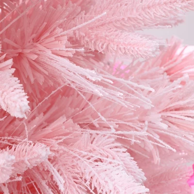 LuxenHome 5Ft Pink Cherry Blossom Christmas Tree With Fiber Optic Lights & Snowman Star Topper 4 LuxenHome 5Ft Pink Cherry Blossom Christmas Tree With Fiber Optic Lights & Snowman Star Topper - Image 2