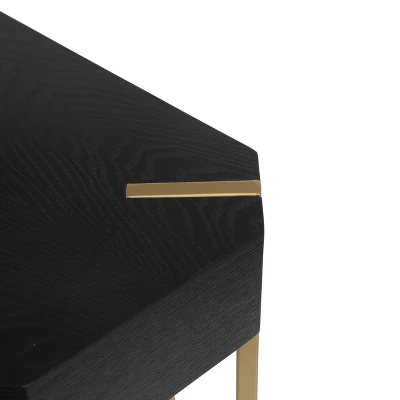LuxenHome Black Wood And Gold Metal Console And Entry Table 6 LuxenHome Black Wood And Gold Metal Console And Entry Table - Image 4