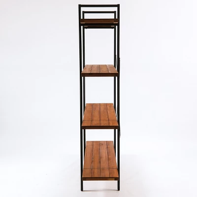 LuxenHome 4-Shelf 66.5" H X 51.2" W Pine Wood Metal Frame Etagere Bookcase. 11 LuxenHome 4-Shelf 66.5" H X 51.2" W Pine Wood Metal Frame Etagere Bookcase. - Image 9
