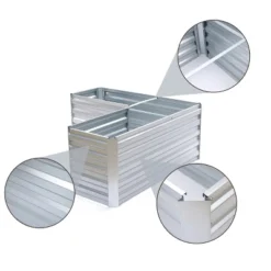 LuxenHome L-Shaped Galvanized Steel Raised Garden Bed Planter 14 LuxenHome L-Shaped Galvanized Steel Raised Garden Bed Planter -Garden GUEST 3096569b 034d 4956 8ad7 1273987db891