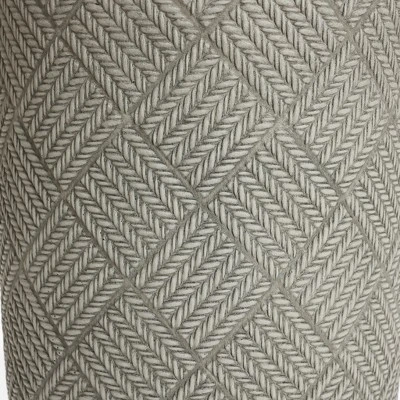 LuxenHome Gray Glen Pattern MgO Round Planter, Indoor And Outdoor 9 LuxenHome Gray Glen Pattern MgO Round Planter, Indoor And Outdoor - Image 7