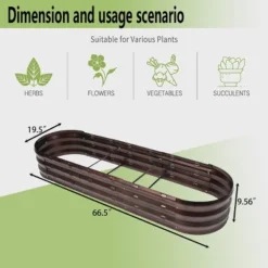 LuxenHome 5.5-Ft Oval Brown Metal Raised Garden Bed Planter 21 LuxenHome 5.5-Ft Oval Brown Metal Raised Garden Bed Planter -Garden GUEST 313d6be4 ecd1 4d3b a240 ed101528626a