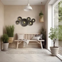 LuxenHome 41.3" W Brown And Gold Metal Abstract Flower Wall Decor -Garden GUEST 31415332 b73d 40b5 bdba 3051b24bcae1