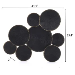 LuxenHome Abstract Black With Gold 43" Wide Metal Wall Art Decor Wall Art Home Decor Ornament Decoration 15 LuxenHome Abstract Black With Gold 43" Wide Metal Wall Art Decor Wall Art Home Decor Ornament Decoration -Garden GUEST 33955bea f28e 4f74 8f7d b58f335f86d1