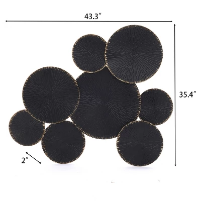 LuxenHome Abstract Black With Gold 43" Wide Metal Wall Art Decor Wall Art Home Decor Ornament Decoration 9 LuxenHome Abstract Black With Gold 43" Wide Metal Wall Art Decor Wall Art Home Decor Ornament Decoration - Image 7