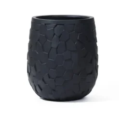 LuxenHome Round Black Geometric Planter – Indoor/Outdoor MgO Pot With Drainage Plug 20 LuxenHome Round Black Geometric Planter – Indoor/Outdoor MgO Pot With Drainage Plug -Garden GUEST 340e35e2 452e 42f6 8364 d34ad4456513