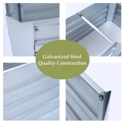 LuxenHome L-Shaped Galvanized Metal Raised Garden Bed -Garden GUEST 3476bdce 9833 4d45 ab11 c3eac3de48cc