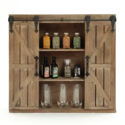 LuxenHome Farmhouse Wood Sliding 2-Door Wall Storage Cabinet 19 LuxenHome Farmhouse Wood Sliding 2-Door Wall Storage Cabinet -Garden GUEST 34bc25b8 54c2 46d9 96e7 68218ce9eec0