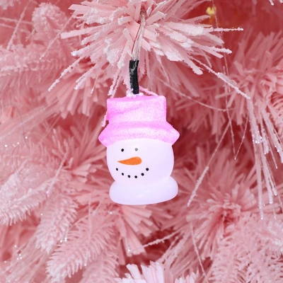 LuxenHome 5Ft Pink Cherry Blossom Christmas Tree With Fiber Optic Lights & Snowman Star Topper 11 LuxenHome 5Ft Pink Cherry Blossom Christmas Tree With Fiber Optic Lights & Snowman Star Topper - Image 9