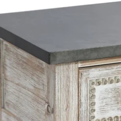 LuxenHome Distressed White Wood And Metal 3-Drawer 1-Shelf Console And Entry Table -Garden GUEST 3568ae4d 447f 4e22 ac3f 1ddf01f88003