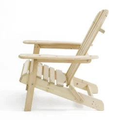 LuxenHome Unfinished Hemlock Wood Outdoor Adirondack Chair -Garden GUEST 3820fbf7 4cdc 4bd1 9041 51b144fb526c