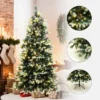 LuxenHome 6Ft Pre-Lit Green Branches With Green And White Tips Artificial Christmas Tree With Stand -Garden GUEST 397756b7 9623 4cf9 863e 252303f3bdac