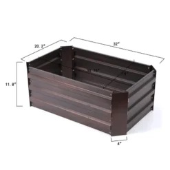LuxenHome Brown Metal 32" X 20.2" Rectangular Garden Bed 13 LuxenHome Brown Metal 32" X 20.2" Rectangular Garden Bed -Garden GUEST 3bf1595f e60f 472b b2ab e584072ebbf3