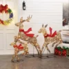 LuxenHome 3-Piece Natural And Plastic Rattan Running Reindeer Holiday Decoration Set With Lights Brown 2 LuxenHome 3-Piece Natural And Plastic Rattan Running Reindeer Holiday Decoration Set With Lights Brown -Garden GUEST 3c849cb8 a745 4791 be0f 4cb3c0badd59