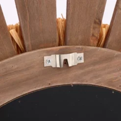 LuxenHome 24" Round Boho Style Raffia Accent Wall Mirror Wall Decor Home Decor -Garden GUEST 3d3291b7 855a 496b ba10 facd41c5373f