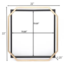 LuxenHome Gold And Black Metal Floating Frame Wall Accent Mirror Vanity Mirror 14 LuxenHome Gold And Black Metal Floating Frame Wall Accent Mirror Vanity Mirror -Garden GUEST 3d3f7058 f5ce 4566 ae5f c3f5c71822a6