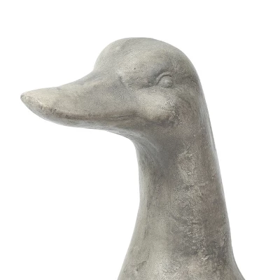 LuxenHome 18" Gray MgO Duck Garden Statue 6 LuxenHome 18" Gray MgO Duck Garden Statue - Image 4