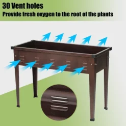 LuxenHome 39.57" W Brown Metal Rectangular Raised Garden Planter -Garden GUEST 3fd62da3 95d1 4542 9262 da360f703d9e