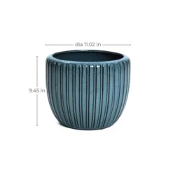 LuxenHome 11" Dia Ceramic Pot For Indoor Plants Large Outdoor Plant Pot Modern Decorative Glazed Flower Pot Round Planter Pot 19 LuxenHome 11" Dia Ceramic Pot For Indoor Plants Large Outdoor Plant Pot Modern Decorative Glazed Flower Pot Round Planter Pot -Garden GUEST 4269bdfc bb62 4f77 8528 d2bd0d720a07