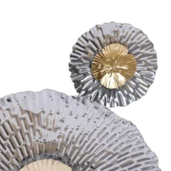 LuxenHome Silver And Gold Flowers Metal Wall Decor -Garden GUEST 42d41fbb df49 4aaf 9923 a55571f79d6a
