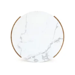 LuxenHome Natural Finish Manufactured Wood 23.6-Inch Round Coffee Table With Faux Marble Top Brown 17 LuxenHome Natural Finish Manufactured Wood 23.6-Inch Round Coffee Table With Faux Marble Top Brown -Garden GUEST 431d85a7 a16d 4459 b6ab 9299ba1f0793