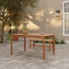LuxenHome Natural Solid Wood 6-Person 59-Inch Long Rectangle Outdoor Dining Table Brown -Garden GUEST 433e9245 ad67 48aa a94e b939bc085bf0